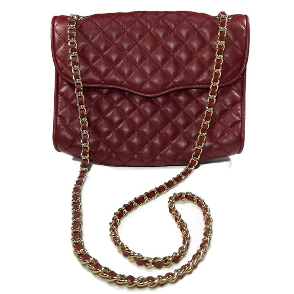 Rebecca Minkoff A Quilted Affair Burgandy Leather Shoulder Crossbody Arm Bag